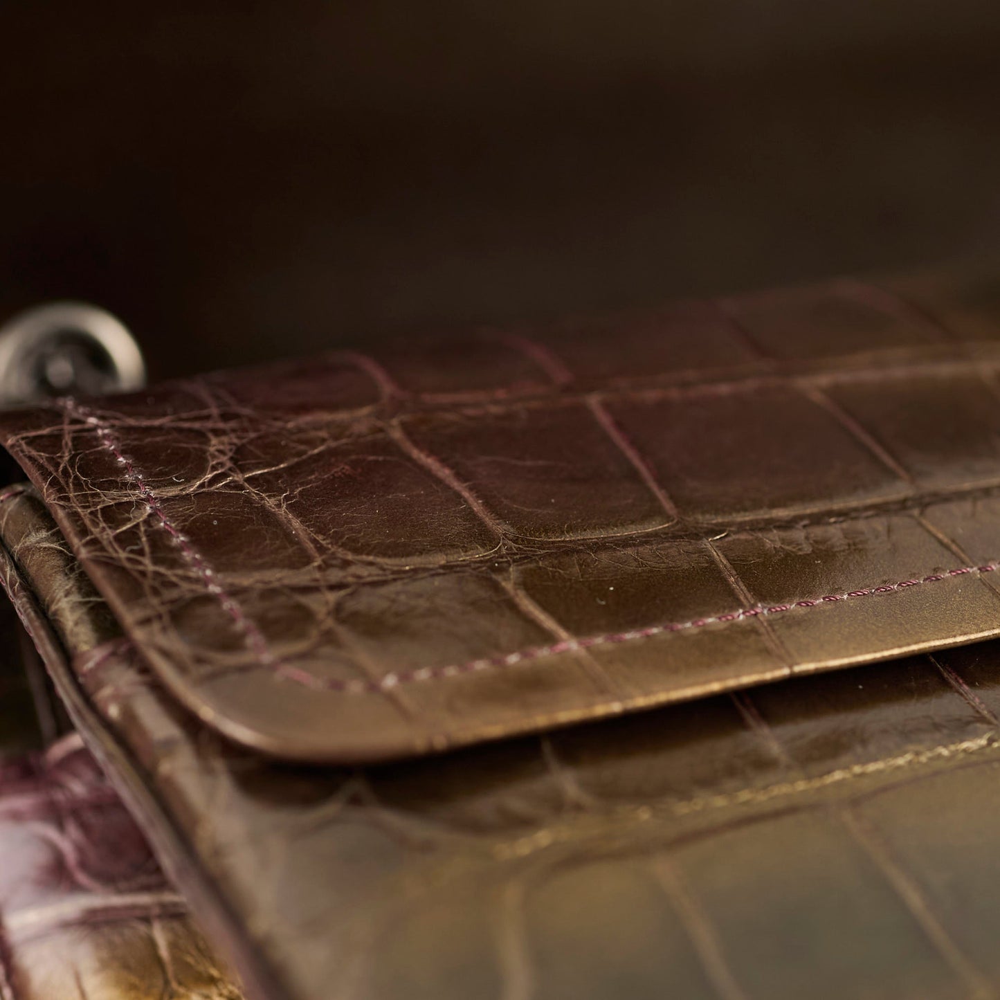 Chanel Metallic Aligator Jumbo 14 Series