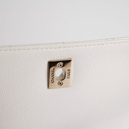 Chanel Business Affinity Small White Caviar
