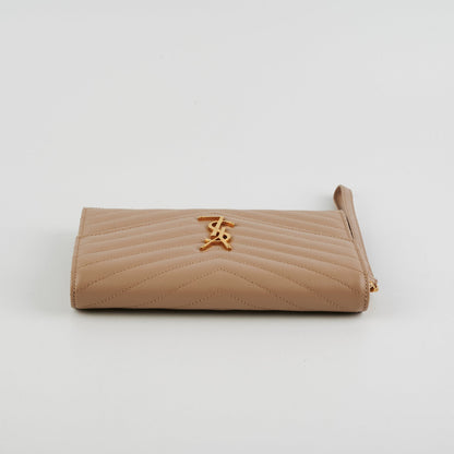 Saint Laurent Cassandre Flap Beige Pouch