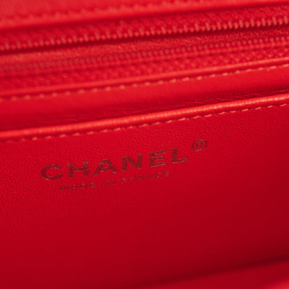 Chanel Mini Rectangular Bag Red Lambskin