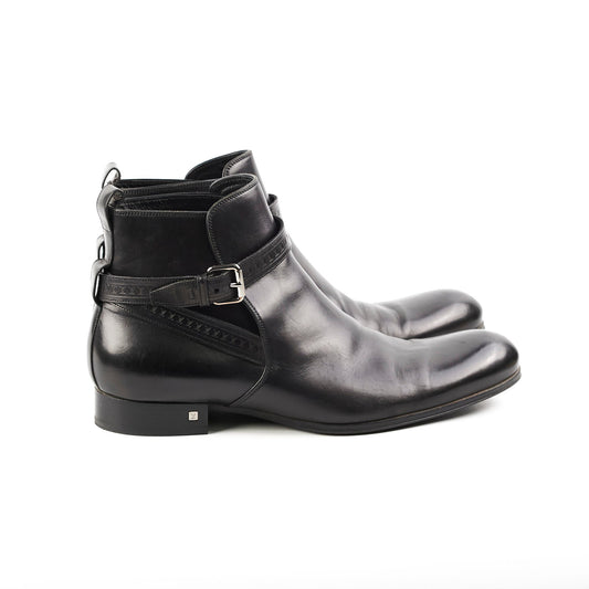 Louis Vuitton Mens Black Leather Boots Size 11