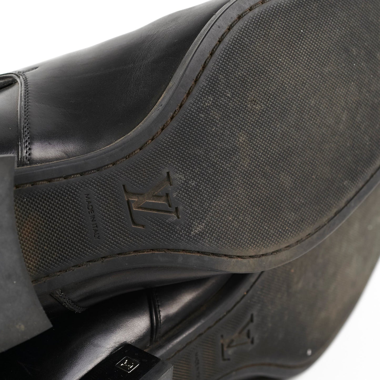Louis Vuitton Mens Black Leather Boots Size 11