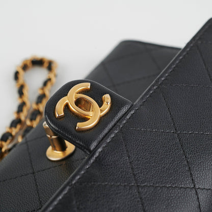 Chanel Pearl Black Long Wallet On Chain WOC