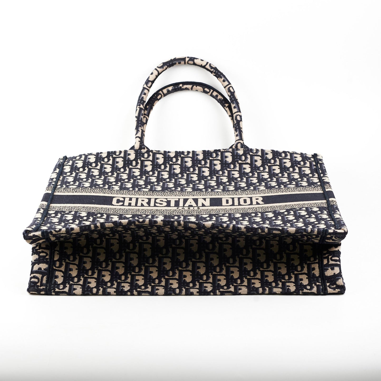 Christian Dior Book Tote Large Oblique Navy