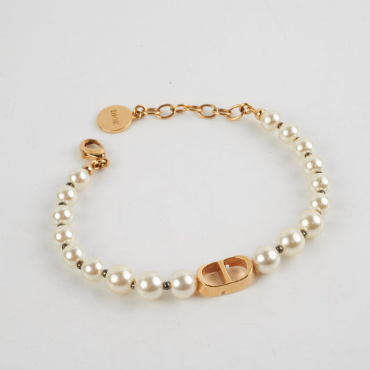 Christian Dior CD Pearl Bracelet Costume Jewellery