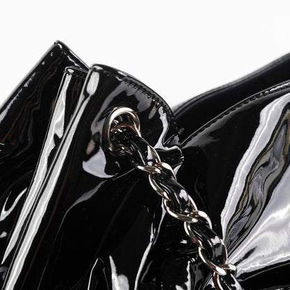 Chanel Camelia Patent Leather Tote Bag Black