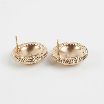 Chanel Round cc Logo Earrings