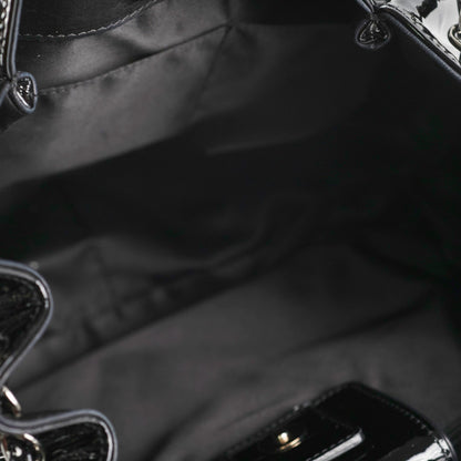 Chanel Camelia Patent Leather Tote Bag Black