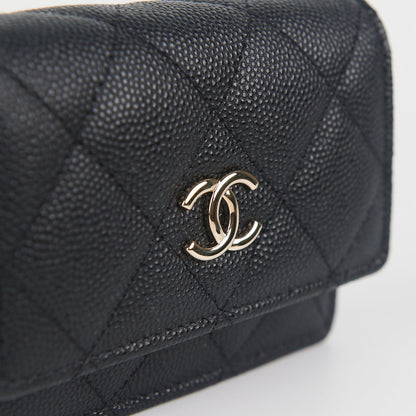 Chanel Cardholder on Chain Caviar Black