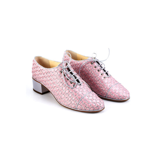 Chanel Woven Pink Shoes 38