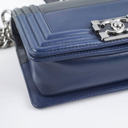 Chanel Boy Small Black/Navy Blue