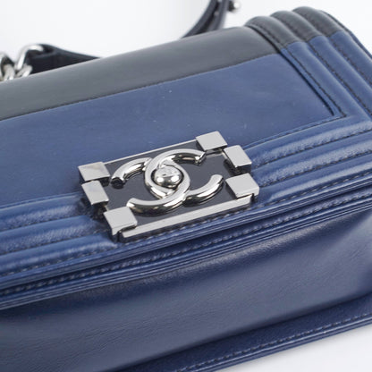 Chanel Boy Small Black/Navy Blue