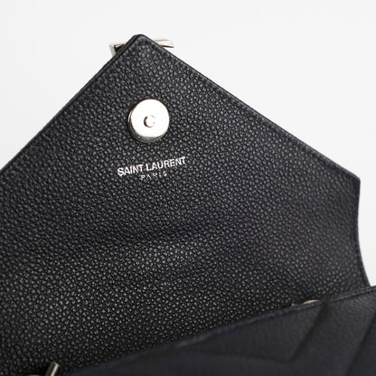 Saint Laurent Baby Chain Chevron Black Crossbody Bag