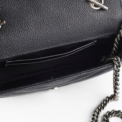 Saint Laurent Baby Chain Chevron Black Crossbody Bag