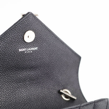 Saint Laurent Baby Chain Chevron Black Crossbody Bag