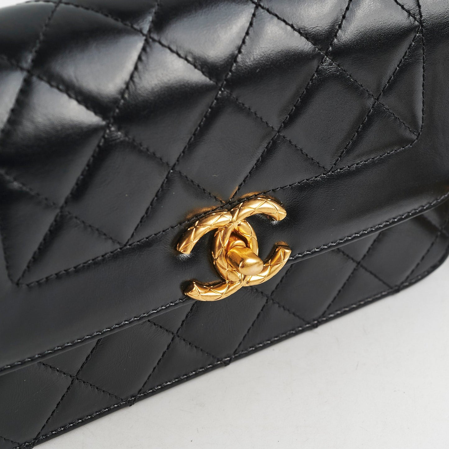 Chanel Calfskin Quilted Mini Coco Ring Flap Black Microchipped 2021