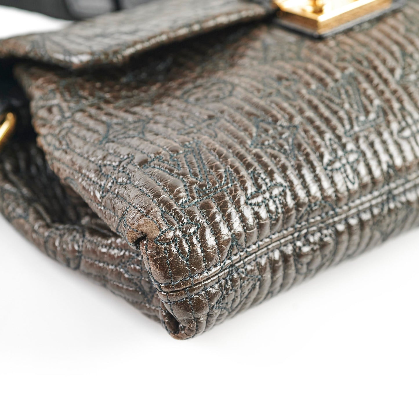 Louis Vuitton Motard Leather Shoulder Bag Black/Brown