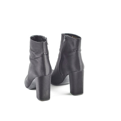 Saint Laurent Satin Black Boots Size 40.5