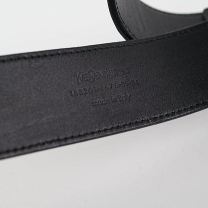 Saint Laurent Black Patent YSL Gold Enamel Buckle Belt