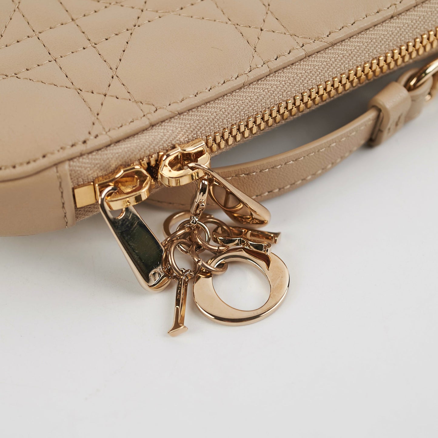 Christian Dior Lady Dior Phone Holder Sand-Colored Cannage Lambskin
