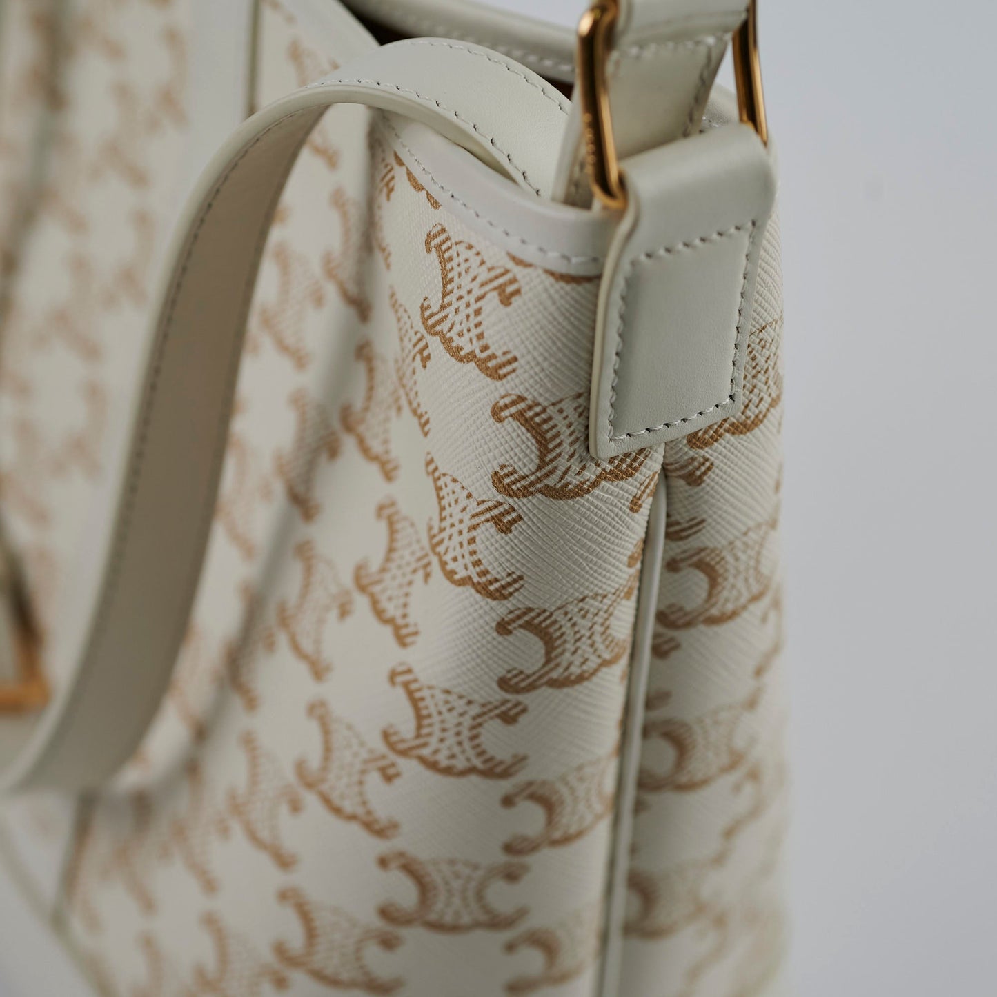 Celine Small Bucket Triomphe White Bag