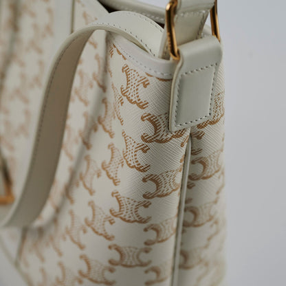 Celine Small Bucket Triomphe White Bag