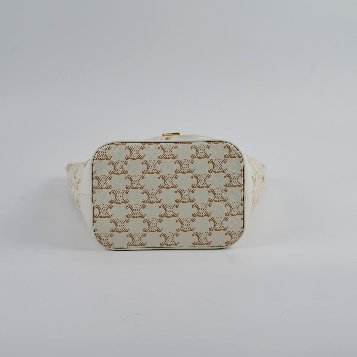 Celine Small Bucket Triomphe White Bag