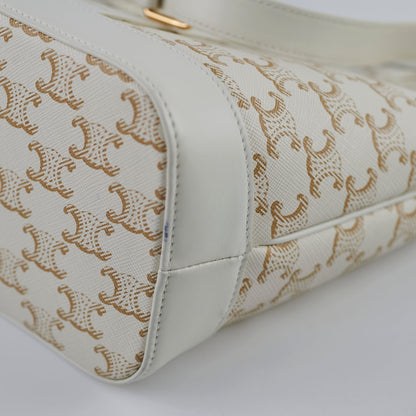 Celine Small Bucket Triomphe White Bag