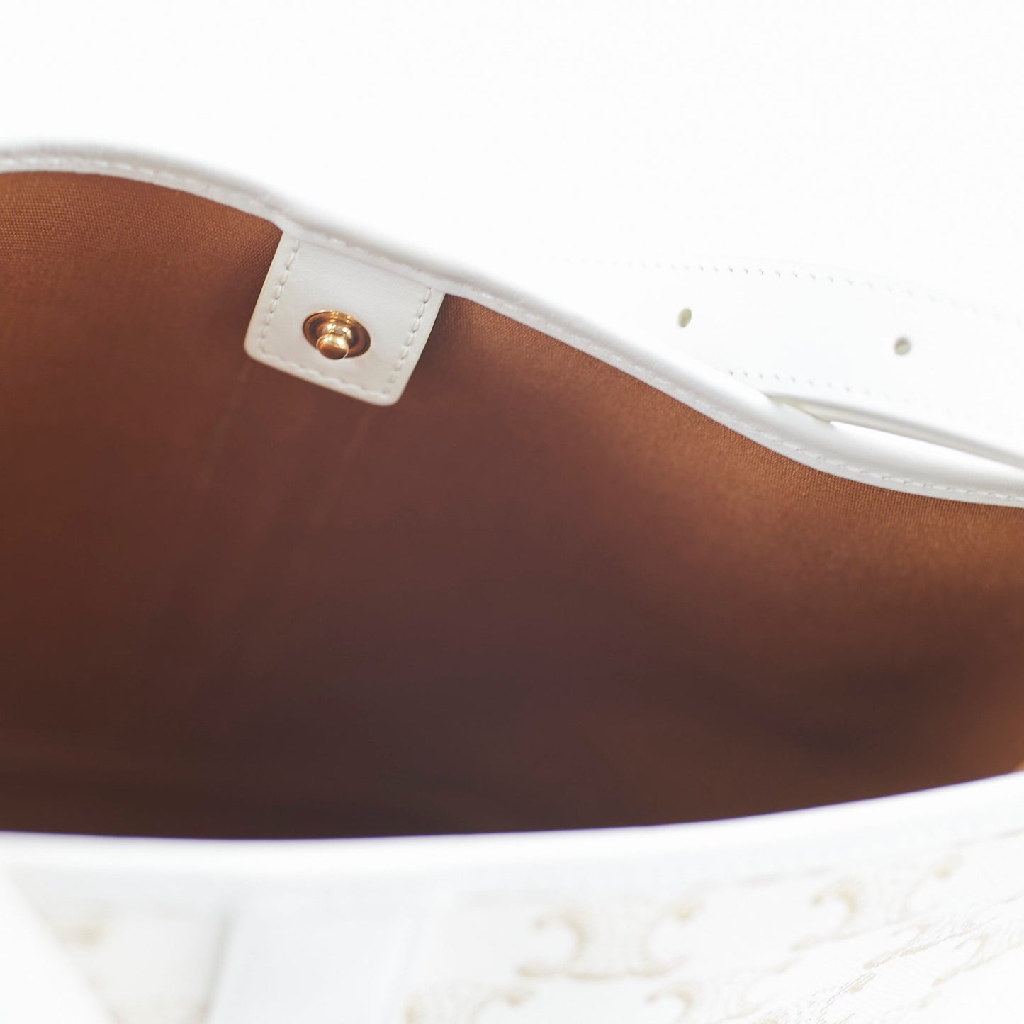 Celine Small Bucket Triomphe White Bag