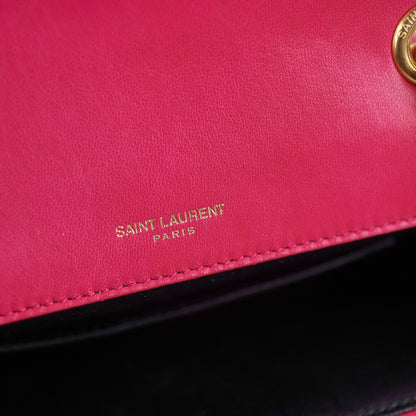 Saint Laurent Small Sulpice Chevron Pink Crossbody Bag