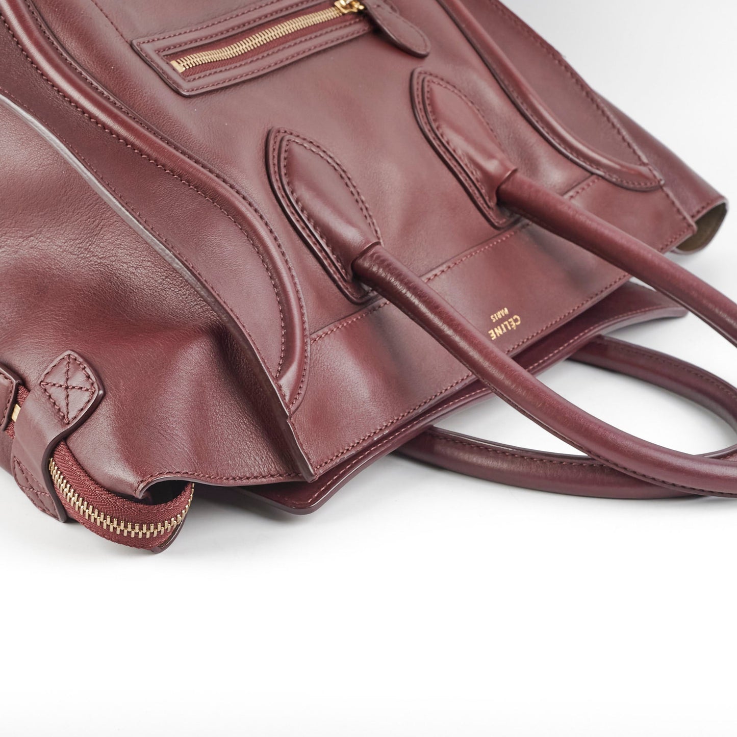 Celine Mini Luggage Bag Burgundy