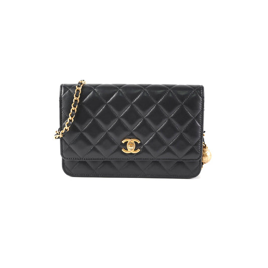 Chanel Lambskin Pearl Crush Woc Black (Microchip)