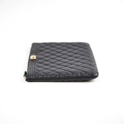 Chanel Boy Caviar Large O-Case Black