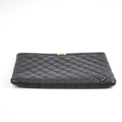 Chanel Boy Caviar Large O-Case Black