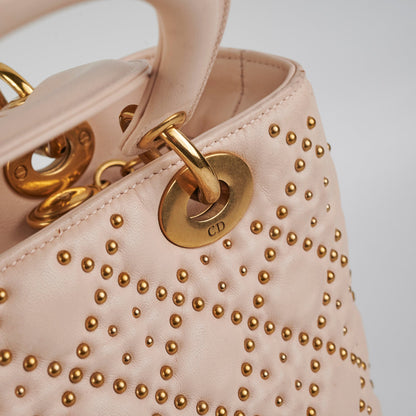 Christian Dior Medium Lady Dior Beige Studded