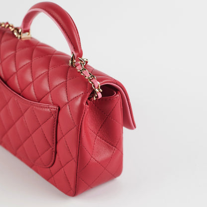 Chanel Mini Rectangular Top Handle Rose (Microchipped)