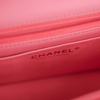 Chanel Mini Rectangular Top Handle Rose (Microchipped)