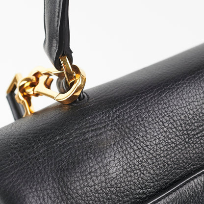 Saint Laurent Muse Calfskin Black and Beige Shoulder Bag