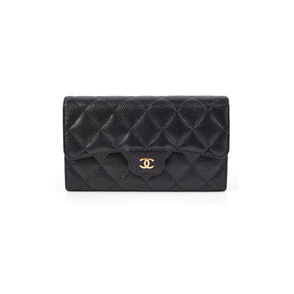 Chanel Long black Caviar Wallet