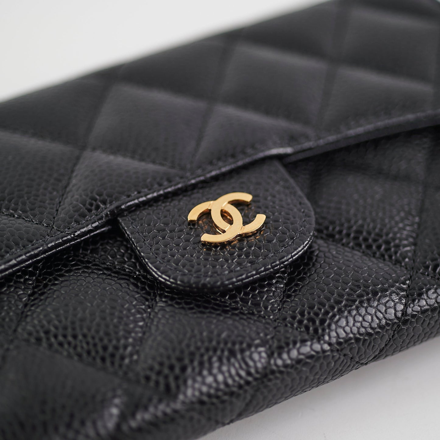Chanel Long black Caviar Wallet