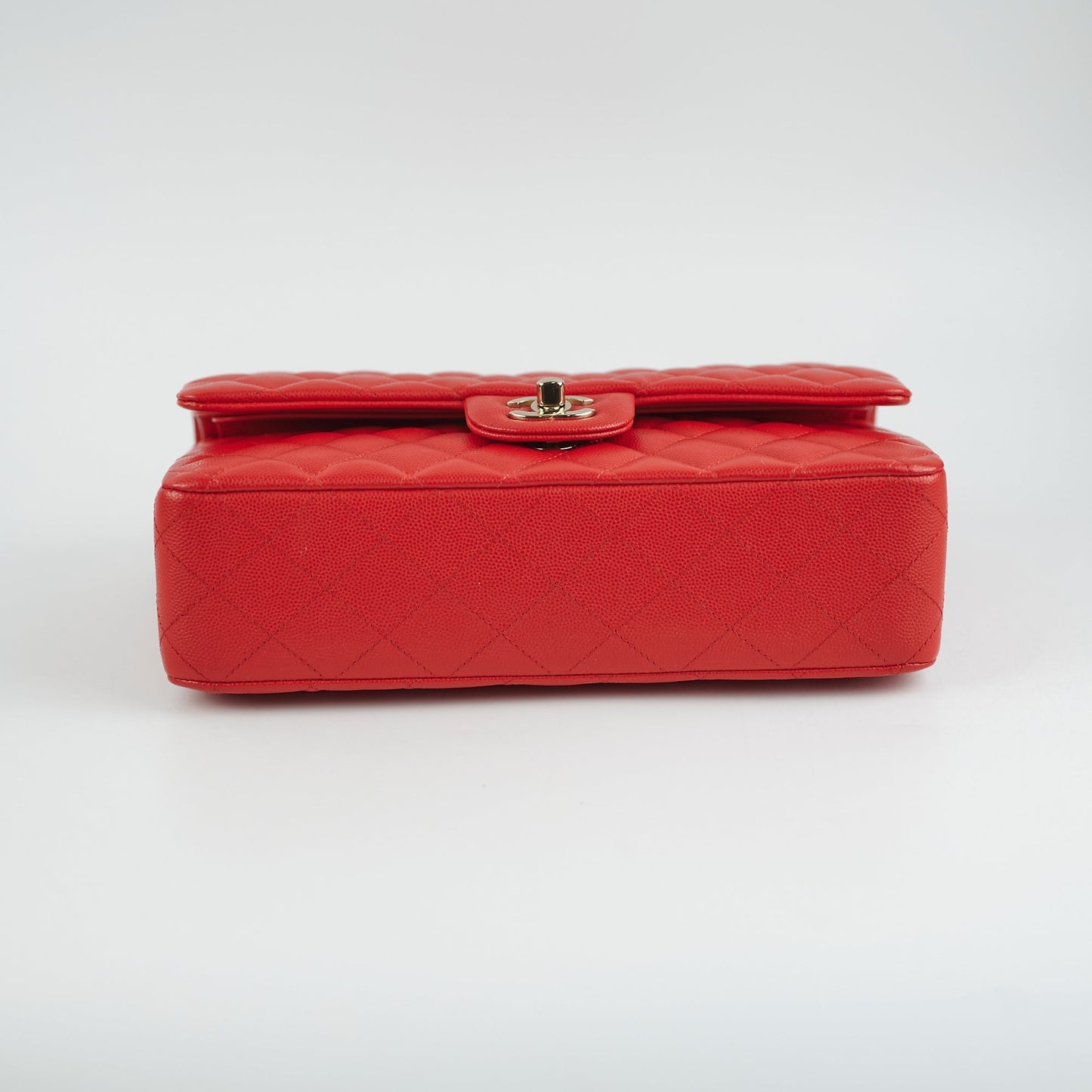 Chanel Caviar Medium/Large Double Classic Flap Red Microchip