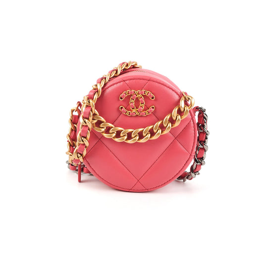 Chanel 19 Lambskin Round Pink