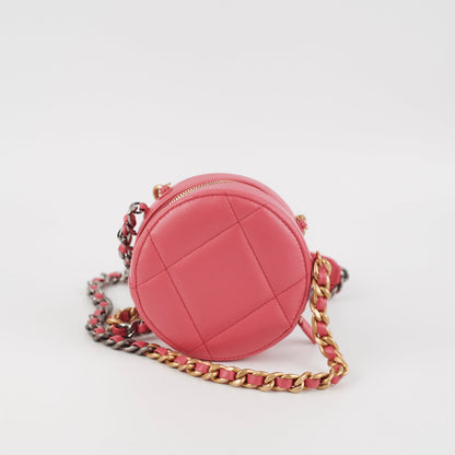 Chanel 19 Lambskin Round Pink