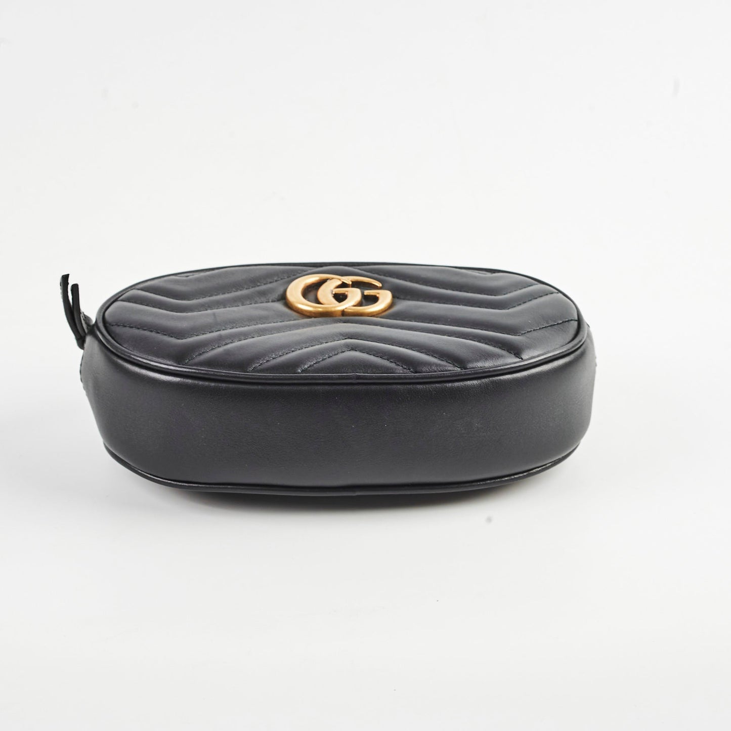 Gucci Matelassé Mini GG Marmont Black Belt Bag