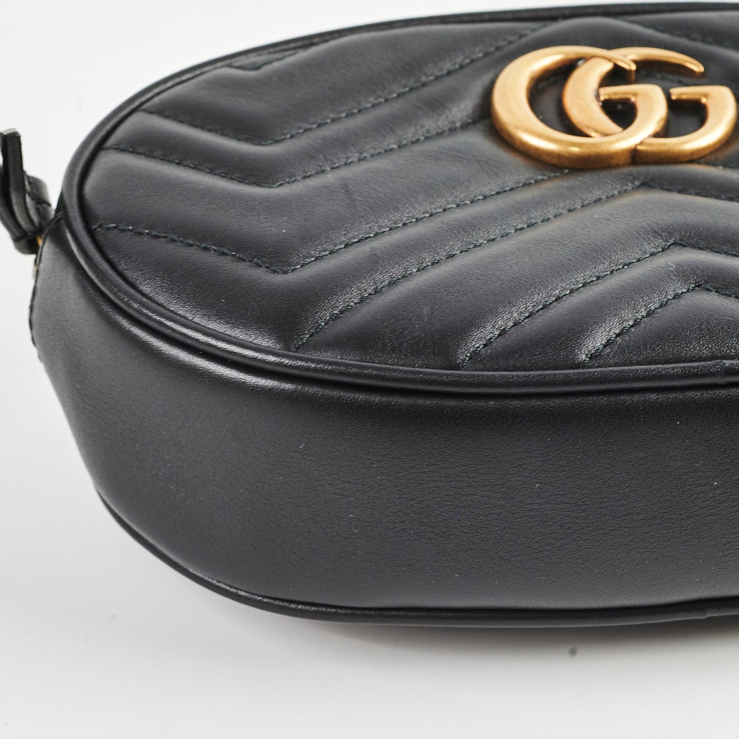 Gucci Matelassé Mini GG Marmont Black Belt Bag
