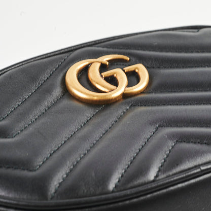 Gucci Matelassé Mini GG Marmont Black Belt Bag