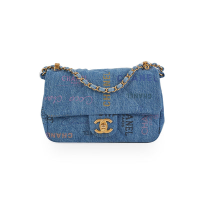 Chanel 22p Mini Rectangle Denim Flap