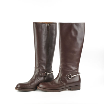 Gucci Horsebit Brown Boots Size 38.5