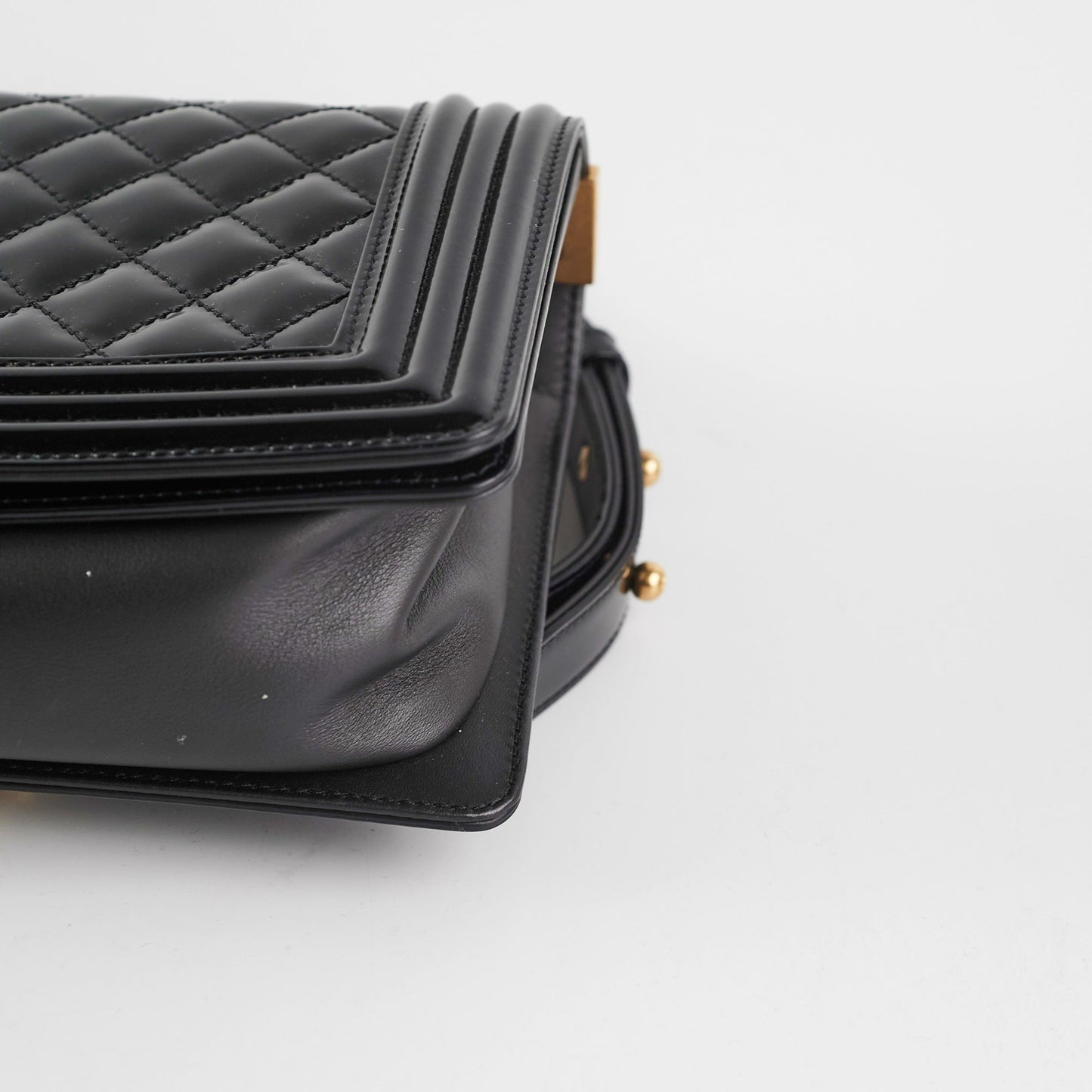Chanel Old Medium Boy Patent Black