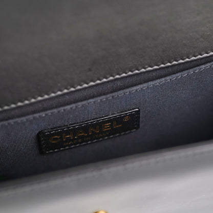 Chanel Old Medium Boy Patent Black